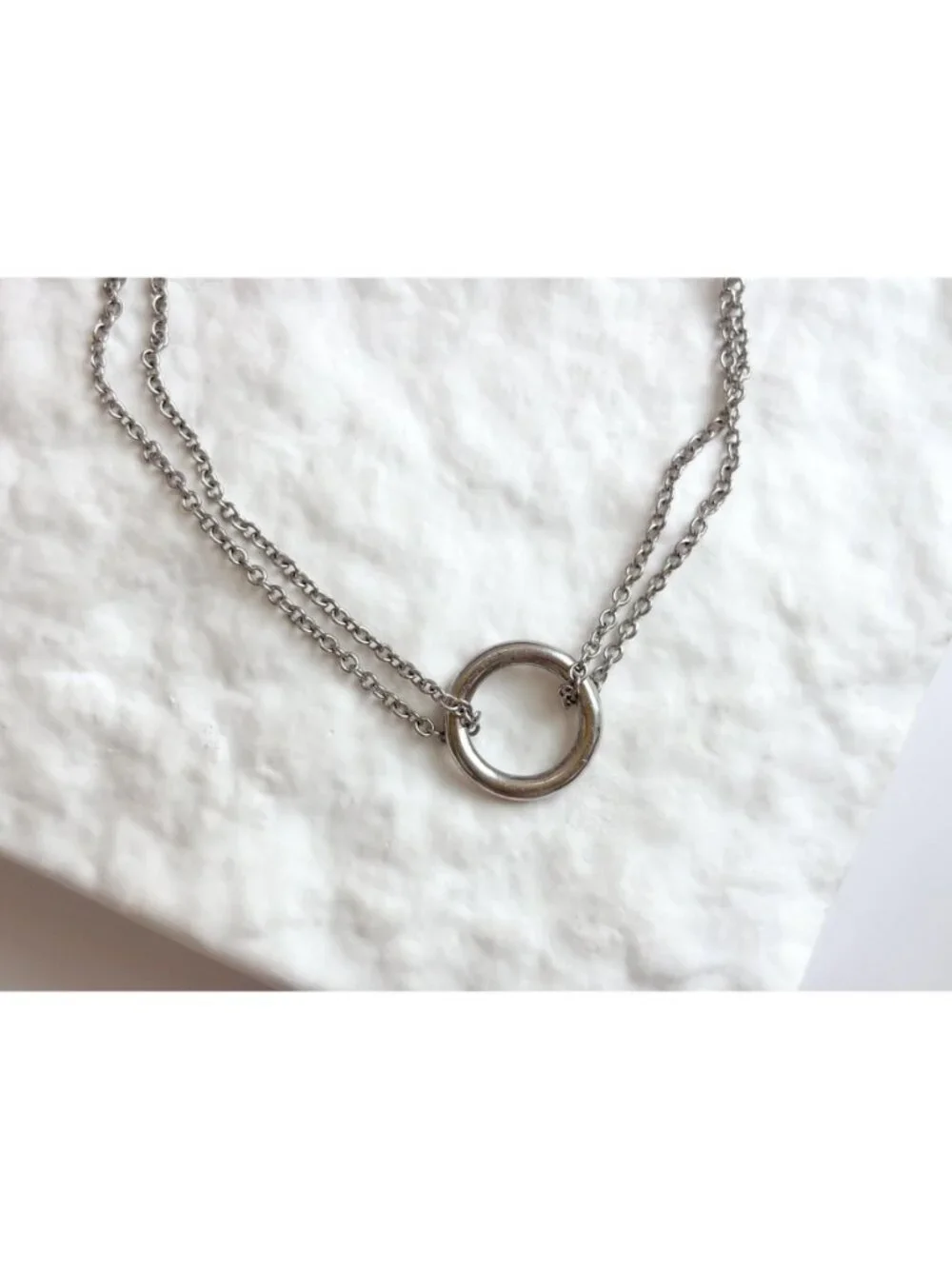 Cable Chain Round Doublr Linked Vintage Sterling Silver 925 Bracelet - 7